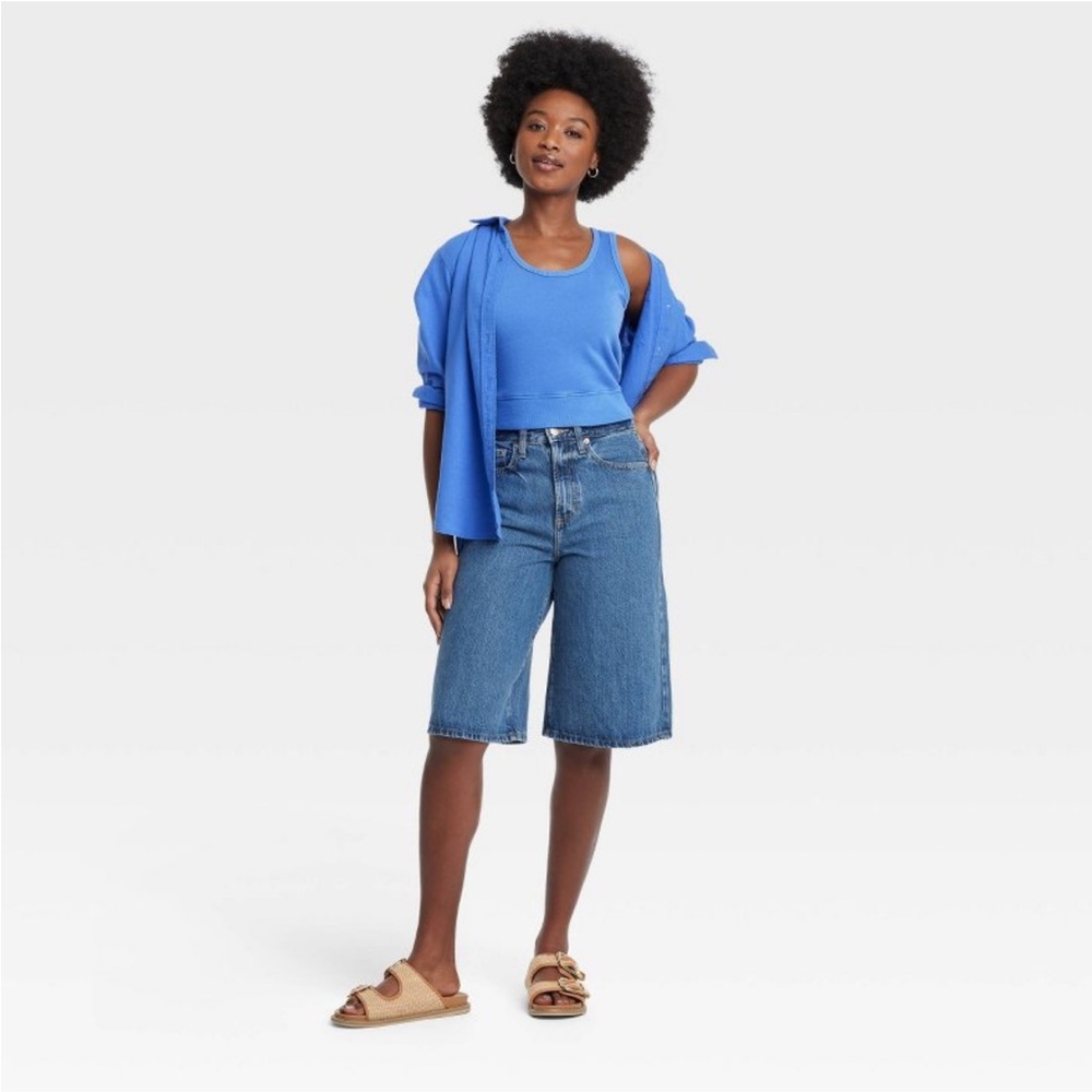 long denim shorts